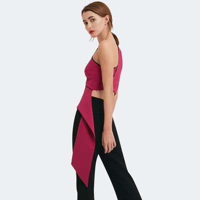 2018 Fashion neck lady pink tops